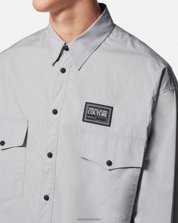 esso Versace uomini maglietta con logo numero pezzo nero e stampa JT08Z2400 vestiario